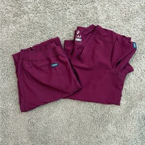 Adar Maroon Scrub set